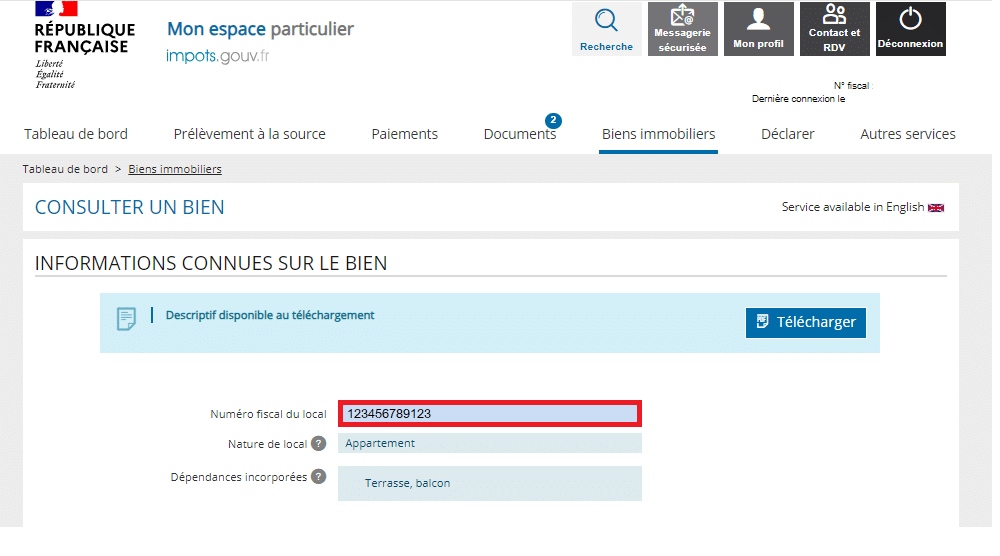 Où trouver le numéro fiscal du logement