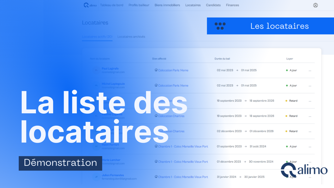 La liste des locataires