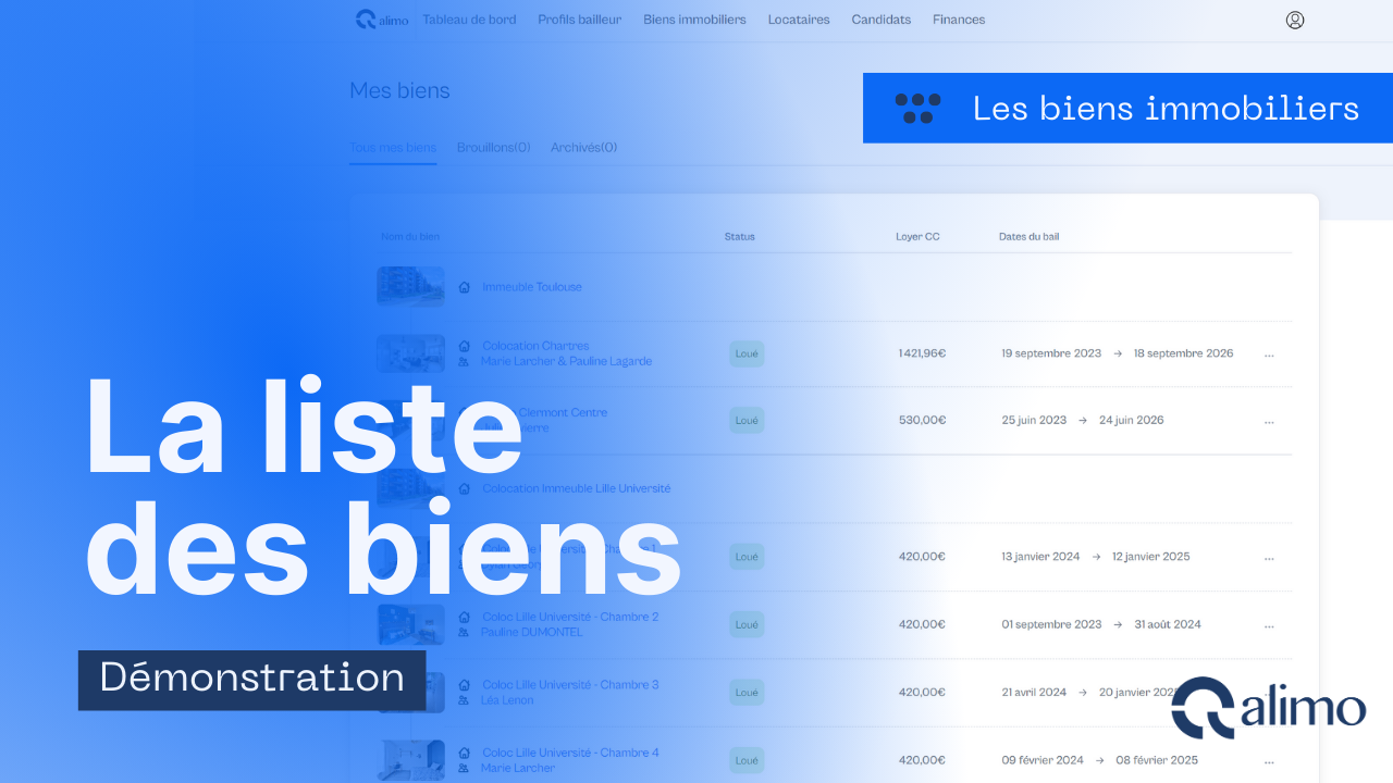 La liste des biens