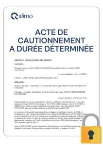 Modèle gratuit acte de caution solidaire à durée déterminée word pdf
