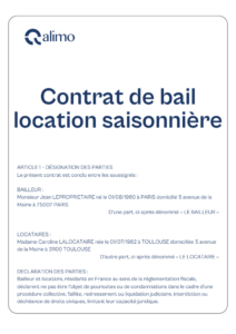 Modèle gratuit contrat de location saisonnière courte durée Airbnb 2024
