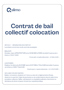 Modèle gratuit contrat de location bail collectif colocation 2024