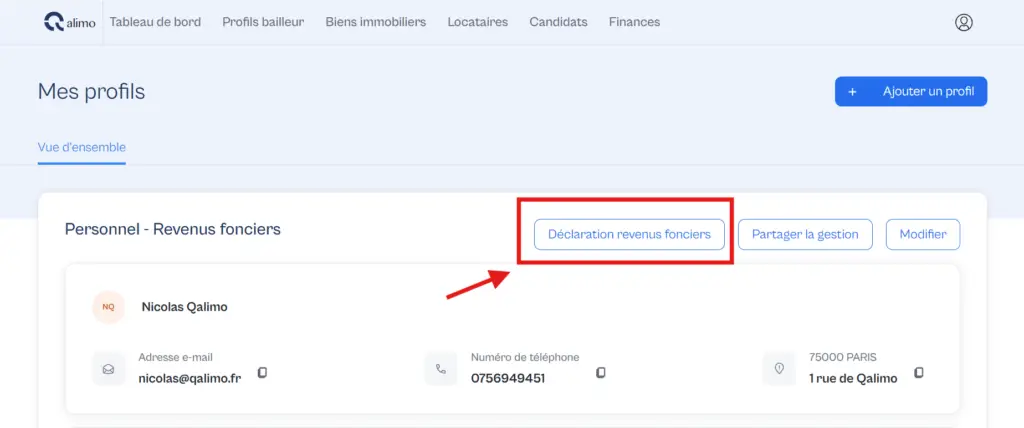 Aide à la déclaration des revenus Qalimo