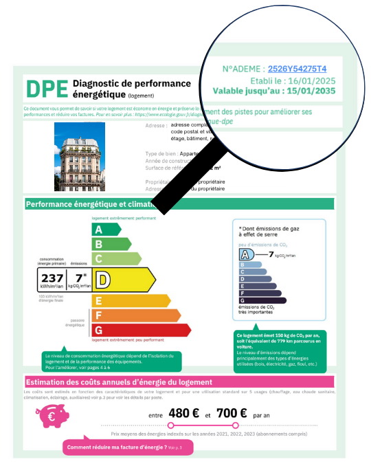 numéro ADEME DPE