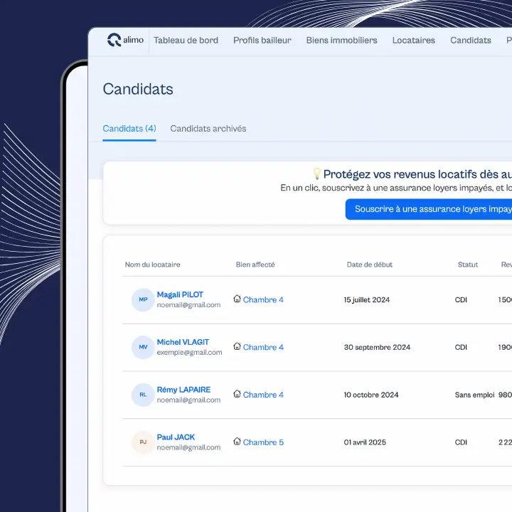 Logiciel candidature location en ligne