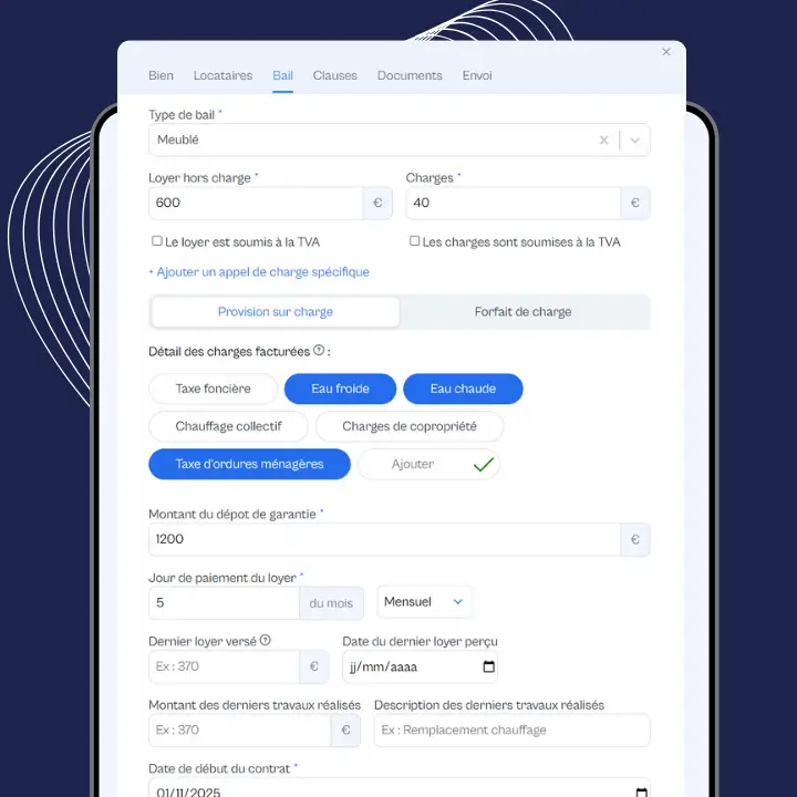 Logiciel contrat de location contrat de bail automatique