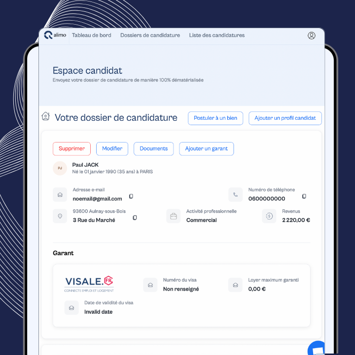 Application dossier locataire