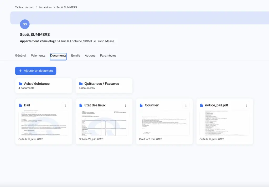application état des lieux