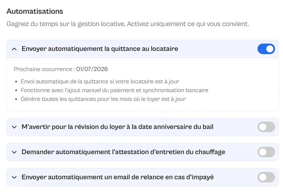 quittance de loyer automatique